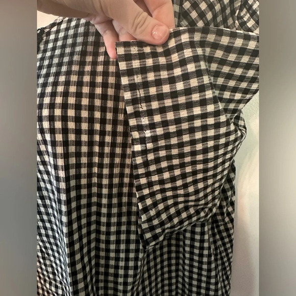 Catherine’s 100% Cotton gingham black white blouse size 2X 22/24 #1342 - Picture 6 of 8